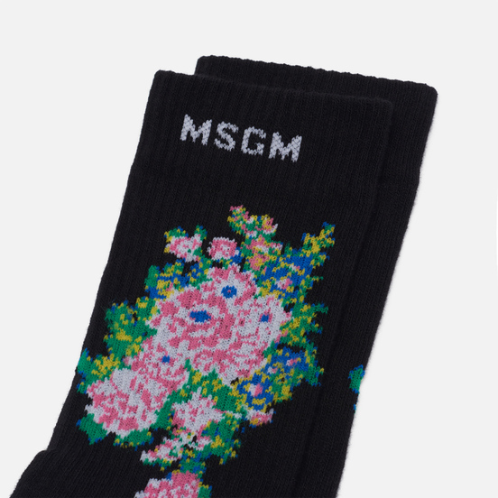 Носки MSGM Bouquet Flowers Black