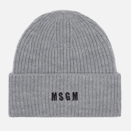 Шапка MSGM Micrologo Basic Light Grey/Black