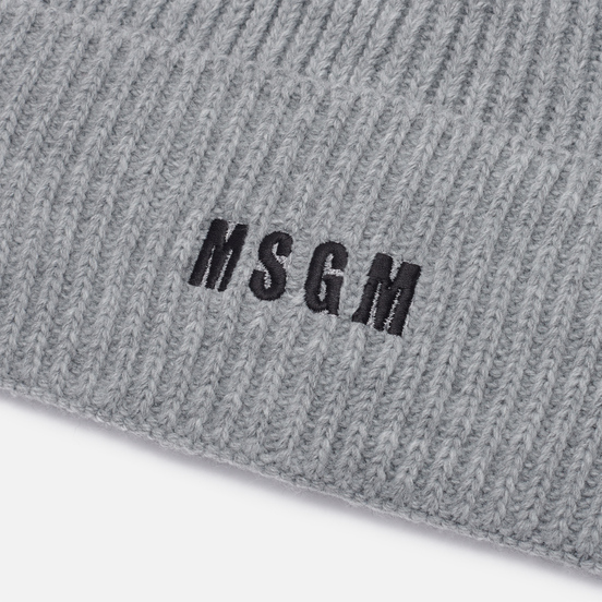 Шапка MSGM Micrologo Basic Light Grey/Black