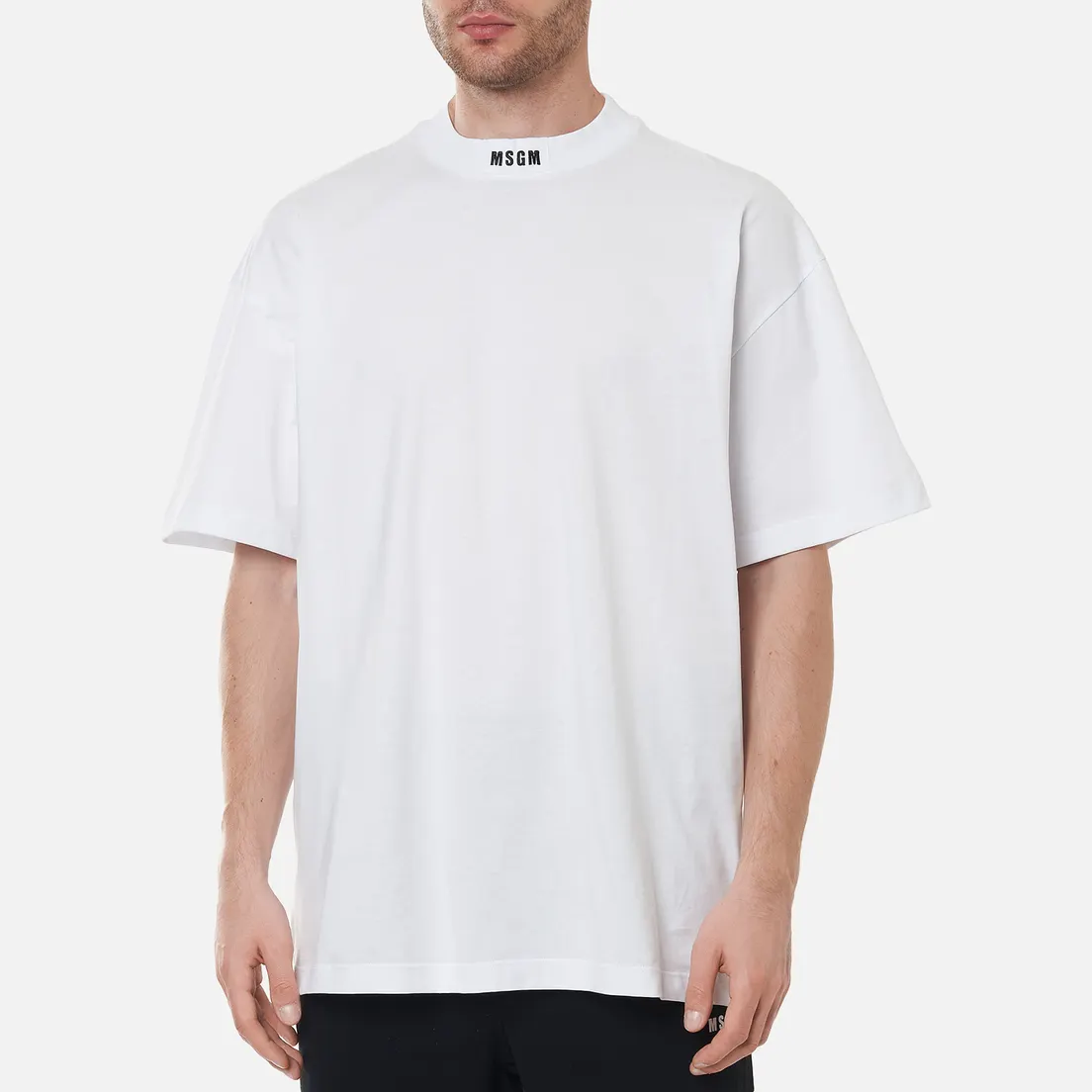 MSGM Мужская футболка Micrologo High Crew Neck