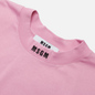 Мужская футболка MSGM Micrologo High Crew Neck Bright Pink/Black фото - 1