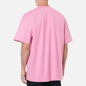 Мужская футболка MSGM Micrologo High Crew Neck Bright Pink/Black фото - 3