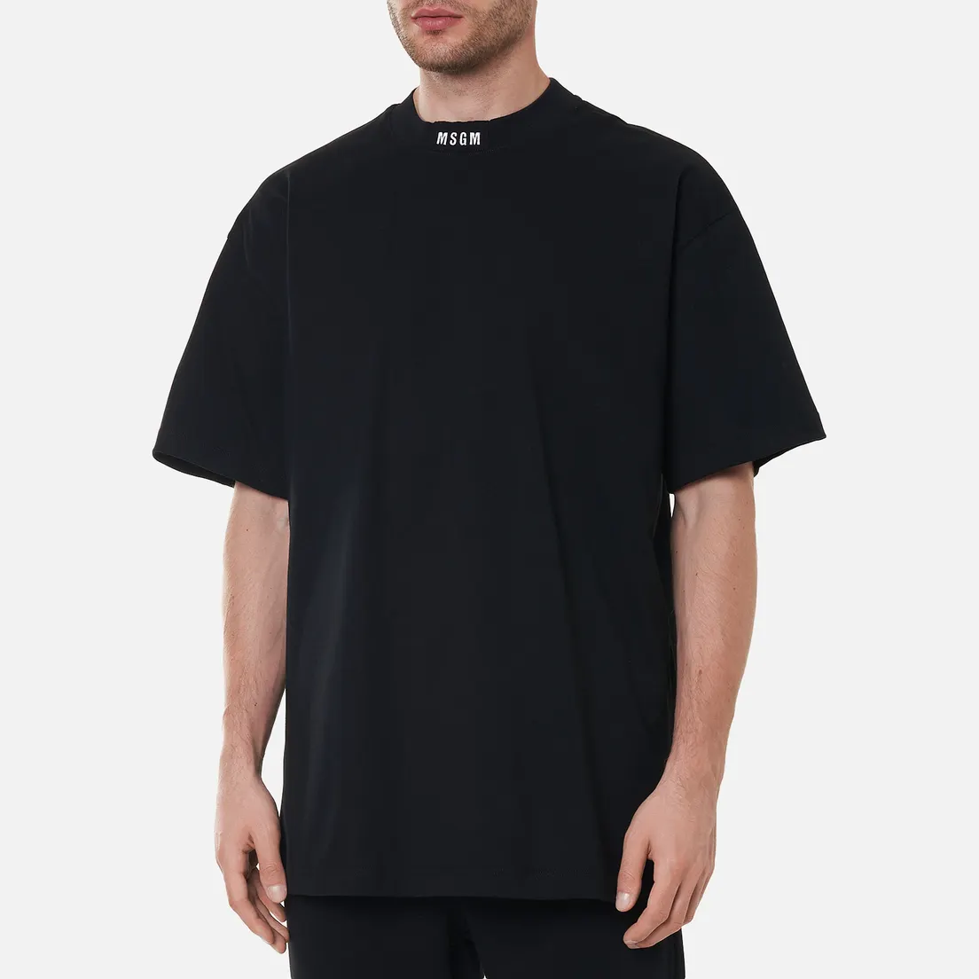 MSGM Мужская футболка Micrologo High Crew Neck