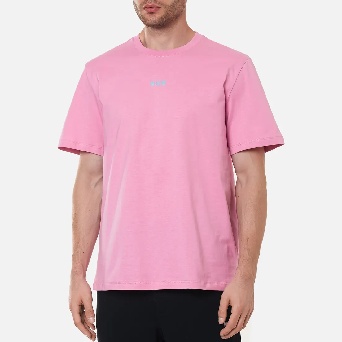 MSGM Мужская футболка Micrologo Seasonal Crew Neck