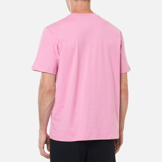 Мужская футболка MSGM Micrologo Seasonal Crew Neck Bright Pink/White