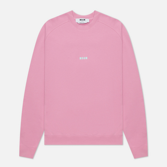 Мужская толстовка MSGM Micrologo Seasonal Crew Neck Bright Pink/White