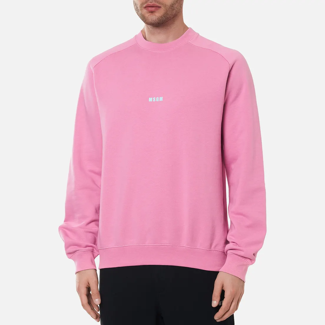MSGM Мужская толстовка Micrologo Seasonal Crew Neck