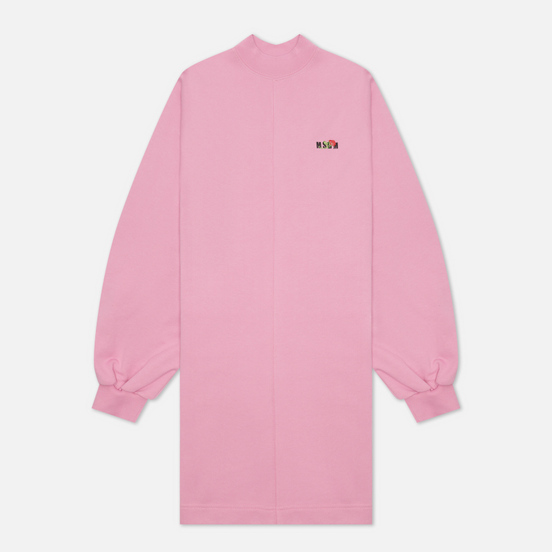 Женское платье MSGM Micrologo Rose Flower Bright Pink/Black