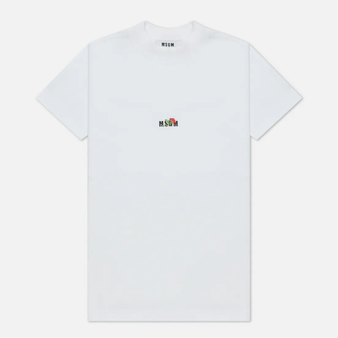 MSGM Женская футболка Micrologo Rose Flower Crew Neck