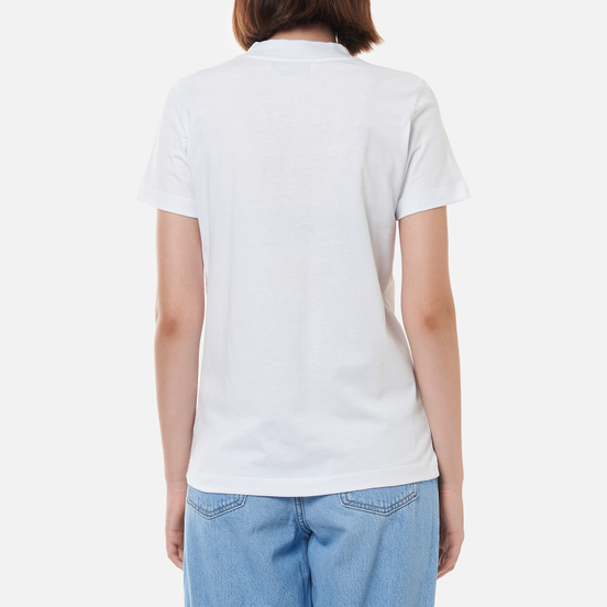 Женская футболка MSGM Micrologo Rose Flower Crew Neck Optical White/Black