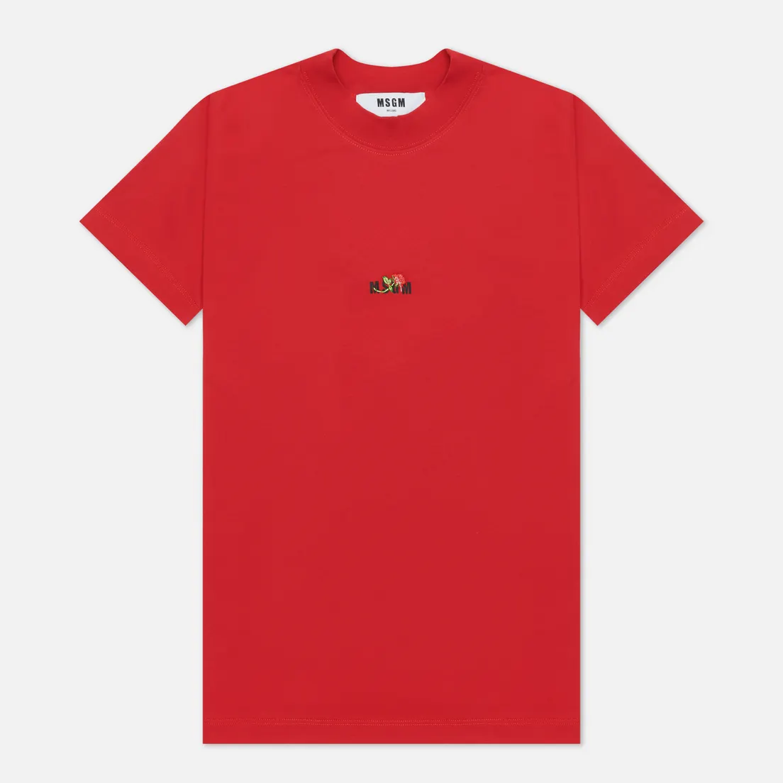 MSGM Женская футболка Micrologo Rose Flower Crew Neck