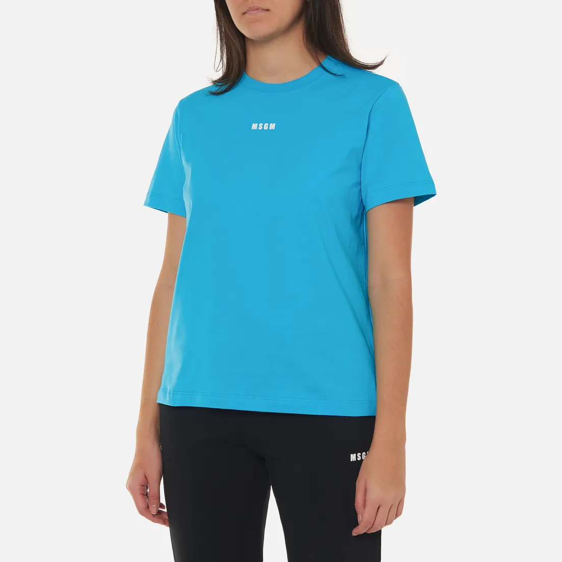 MSGM Женская футболка Micrologo Seasonal Crew Neck