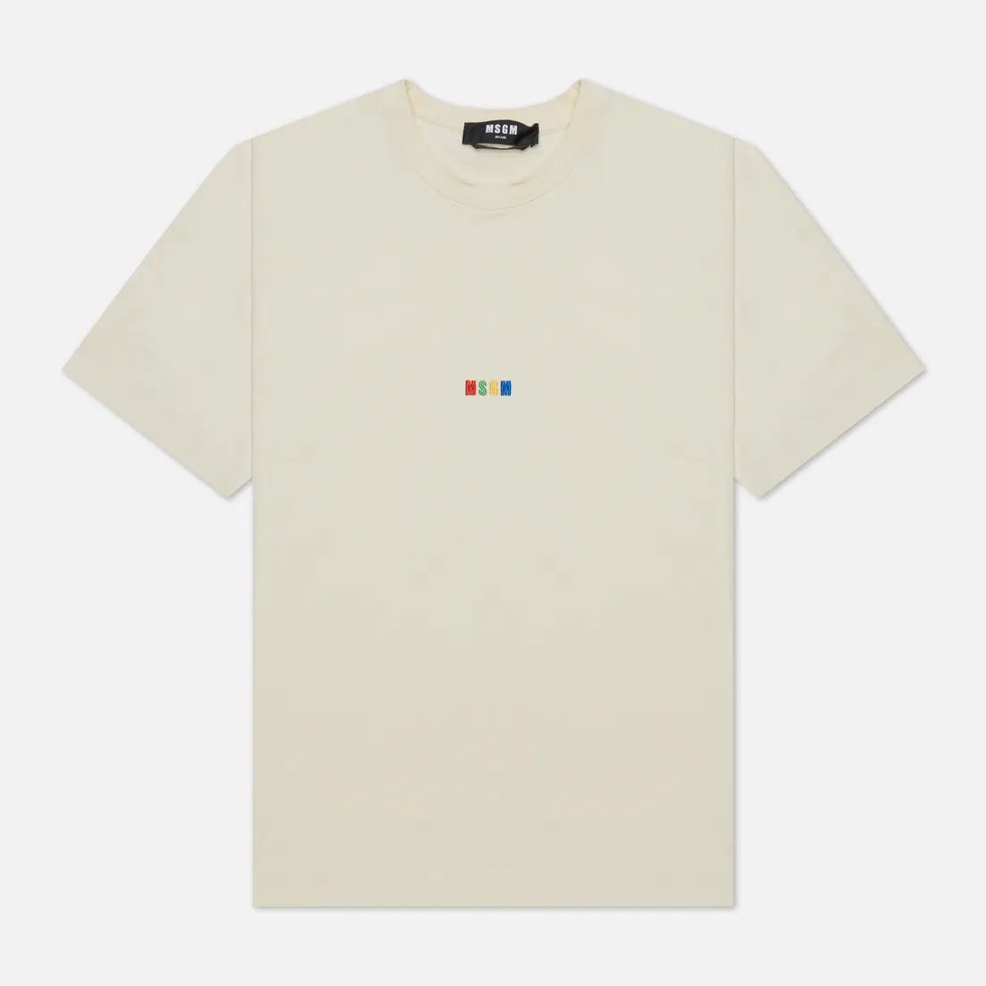 MSGM Мужская футболка Multicolor Micrologo Seasonal Crew Neck