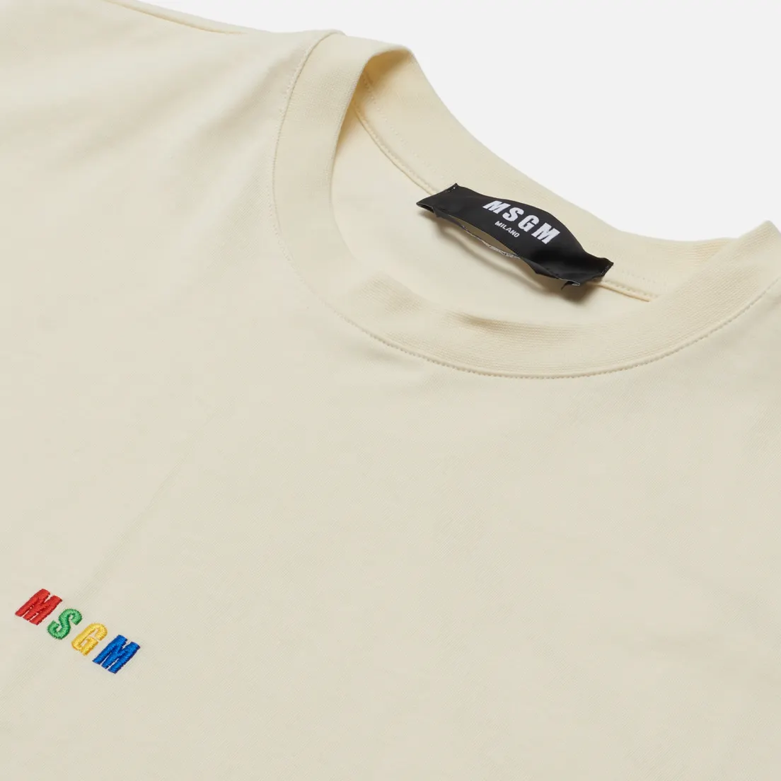 MSGM Мужская футболка Multicolor Micrologo Seasonal Crew Neck
