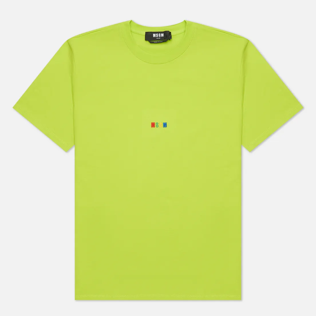 MSGM Мужская футболка Multicolor Micrologo Seasonal Crew Neck