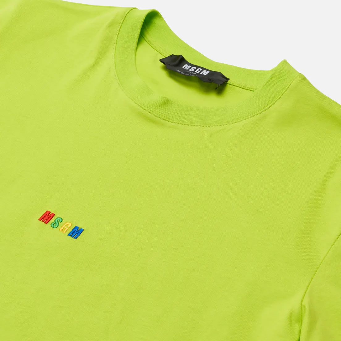 MSGM Мужская футболка Multicolor Micrologo Seasonal Crew Neck