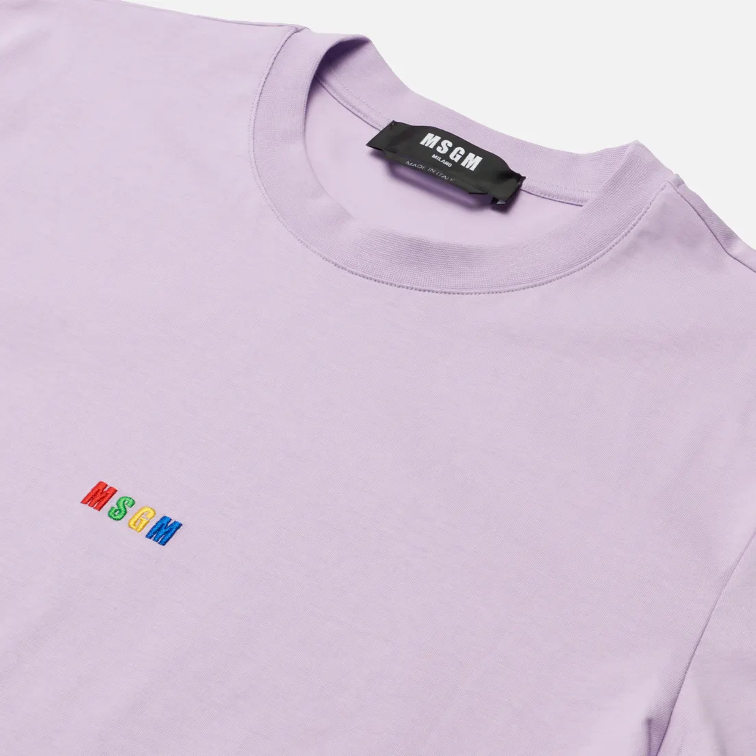 MSGM Мужская футболка Multicolor Micrologo Seasonal Crew Neck