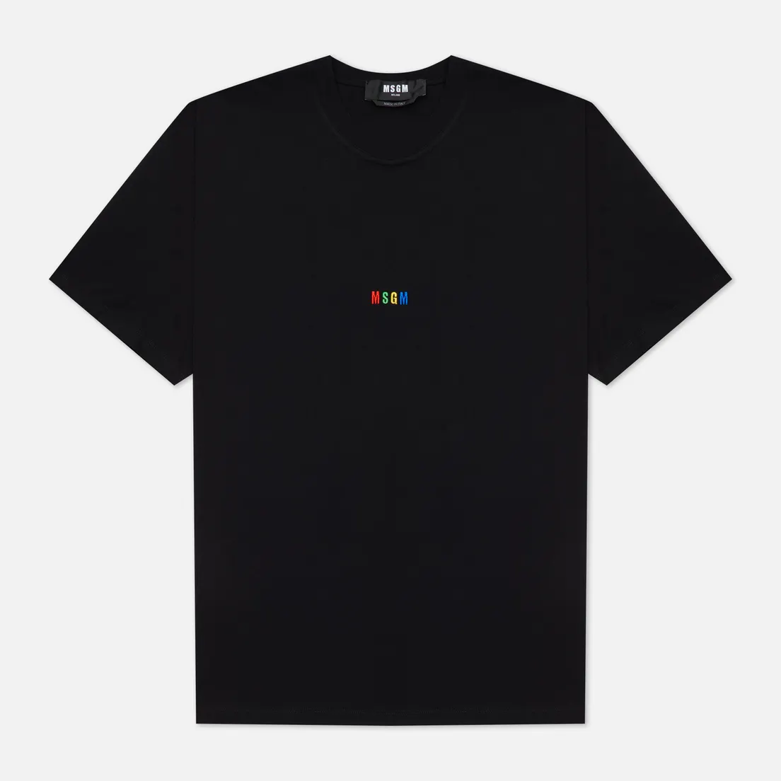 MSGM Мужская футболка Multicolor Micrologo Seasonal Crew Neck