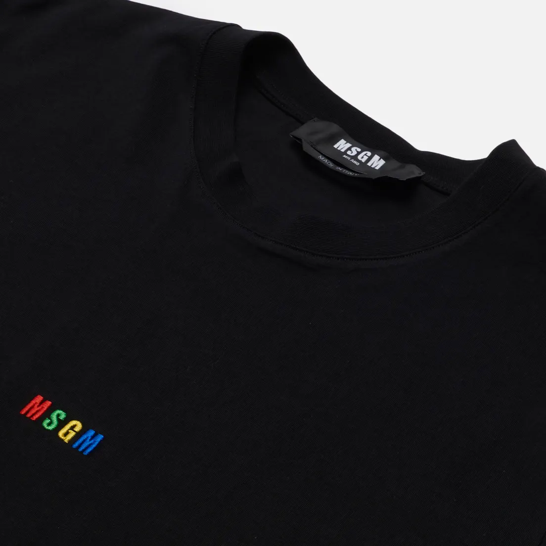 MSGM Мужская футболка Multicolor Micrologo Seasonal Crew Neck