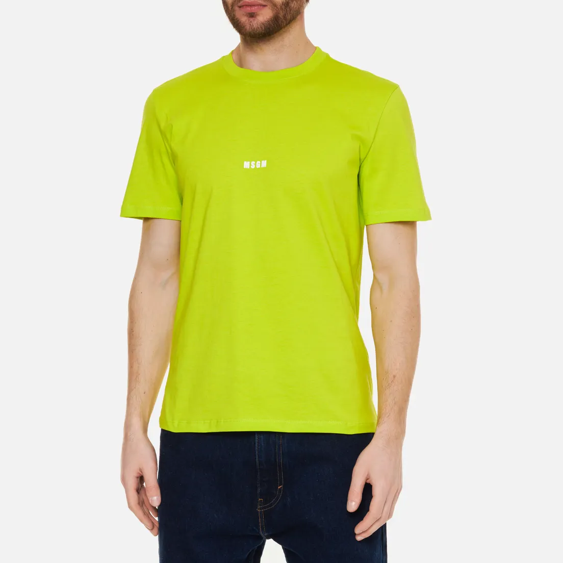 MSGM Мужская футболка Micrologo Seasonal Crew Neck