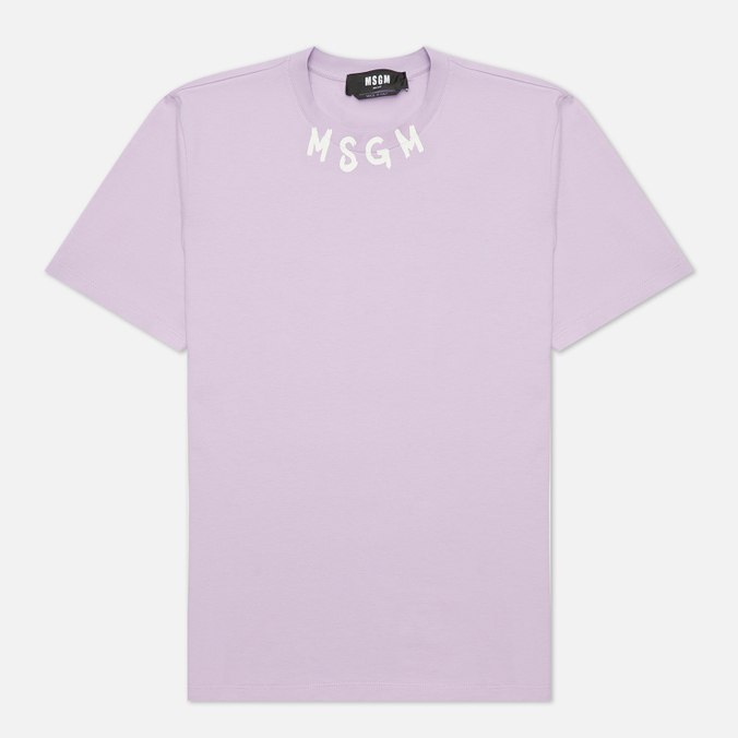 Мужская футболка MSGM, цвет фиолетовый, размер S 3240MM96 227298 70 Semicircular Logo Seasonal Crew Neck - фото 1