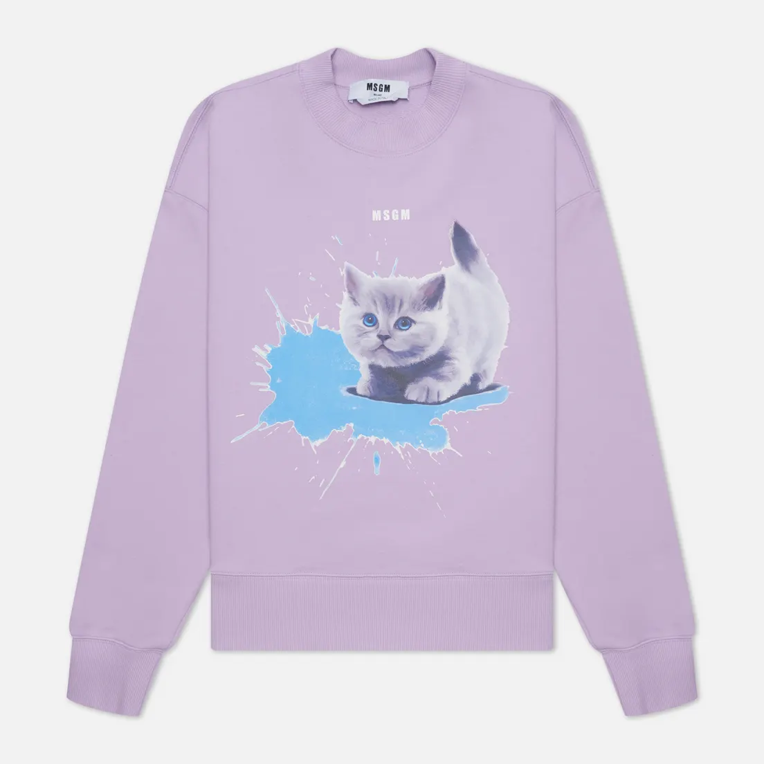 MSGM Женская толстовка Kitten Micrologo Crew Neck