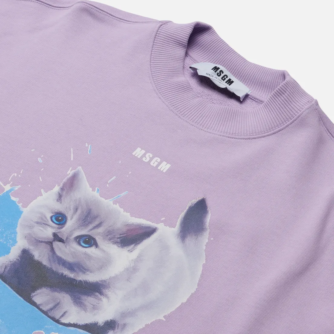 MSGM Женская толстовка Kitten Micrologo Crew Neck