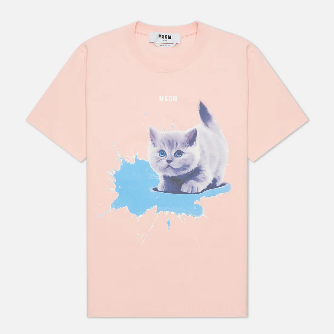 MSGM Женская футболка Kitten Micrologo Crew Neck