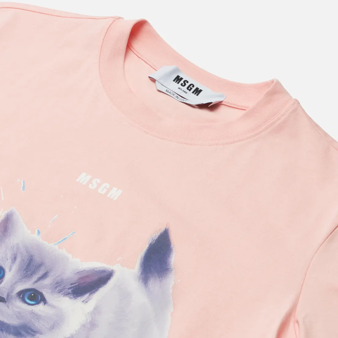 MSGM Женская футболка Kitten Micrologo Crew Neck