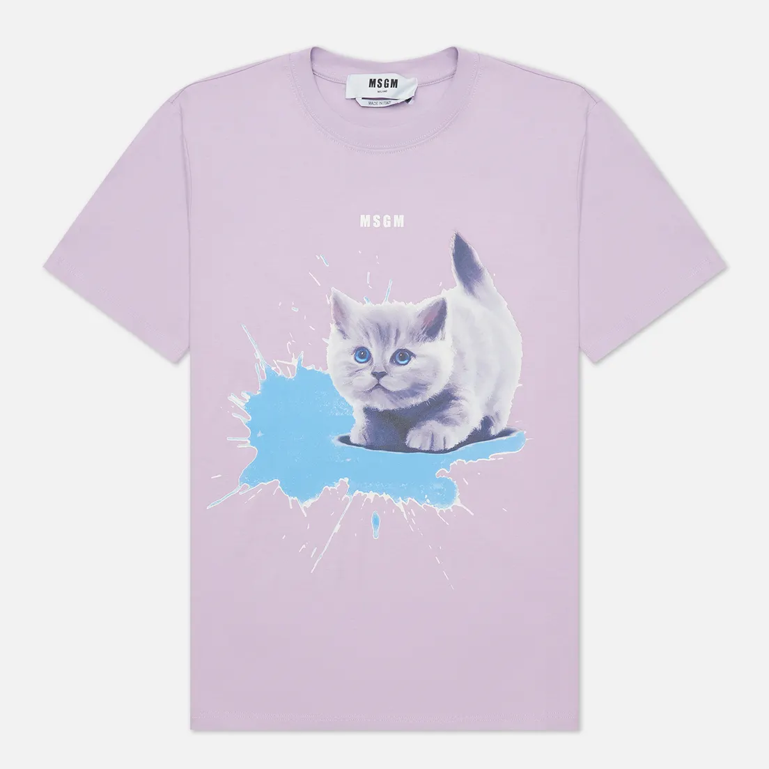 MSGM Женская футболка Kitten Micrologo Crew Neck