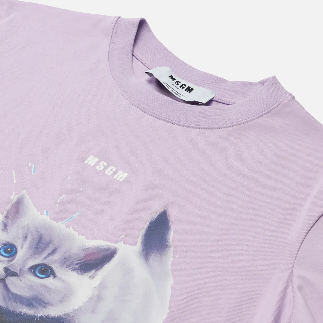 MSGM Женская футболка Kitten Micrologo Crew Neck