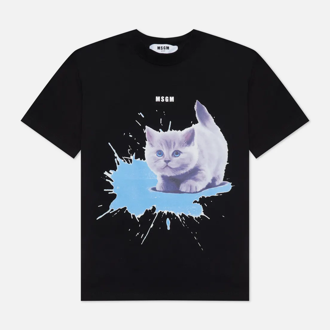 MSGM Женская футболка Kitten Micrologo Crew Neck