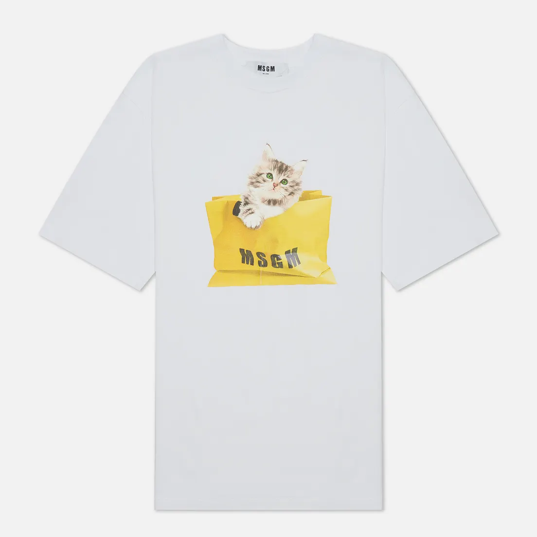 MSGM Женская футболка Kitten Bag Maxilogo Crew Neck