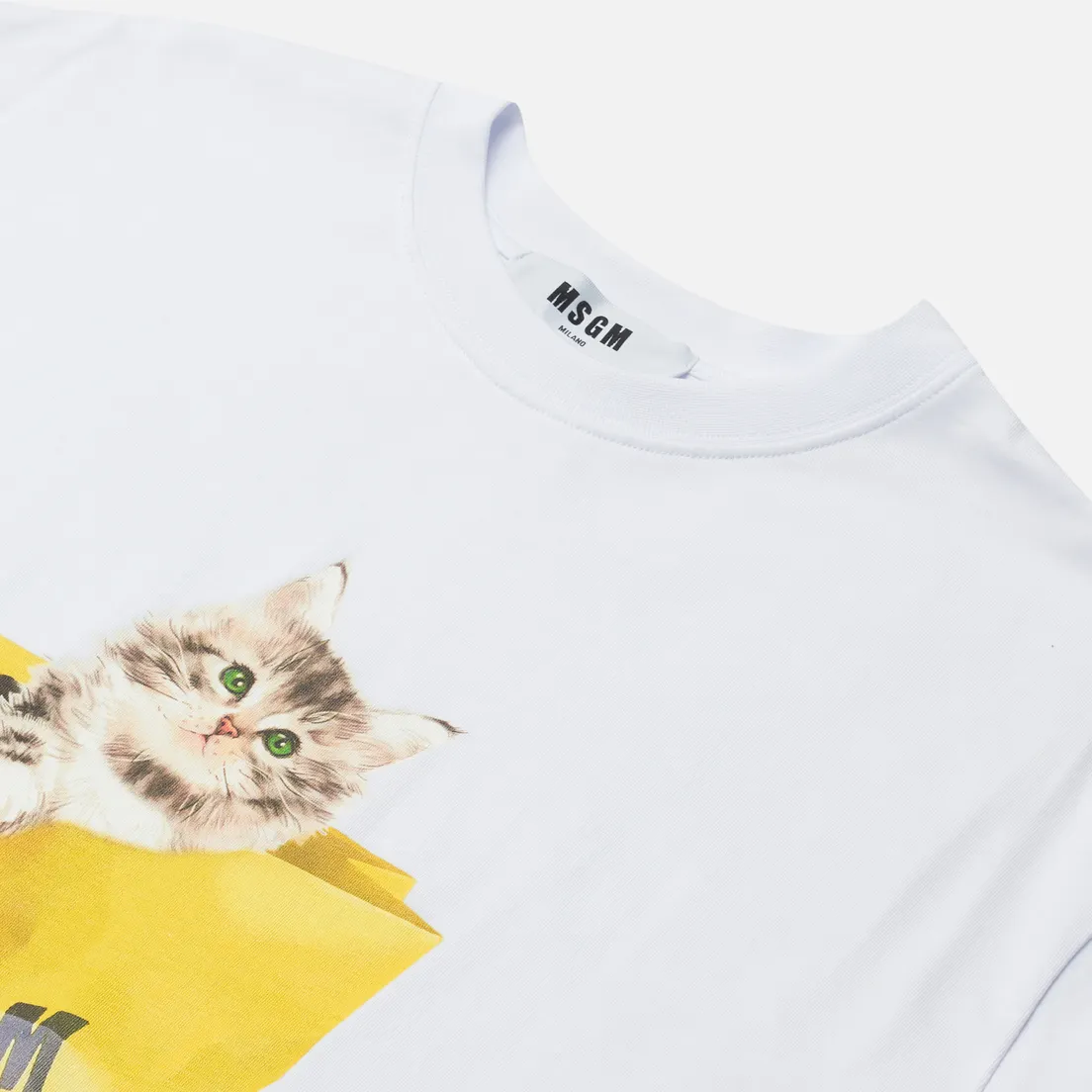 MSGM Женская футболка Kitten Bag Maxilogo Crew Neck