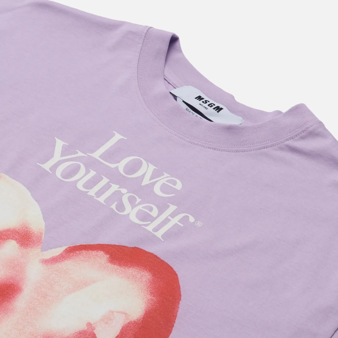 MSGM Женская футболка Love Yourself Crew Neck
