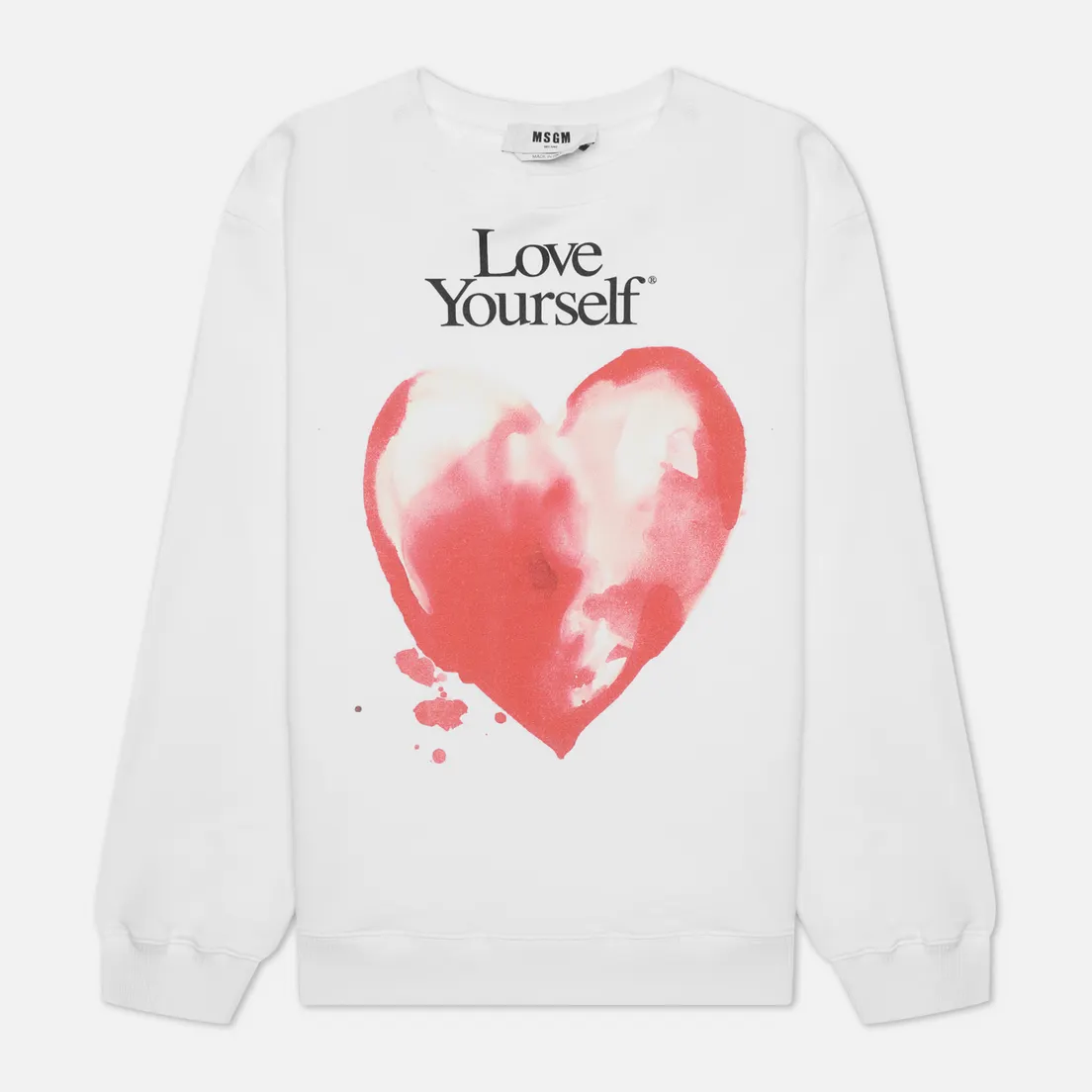 MSGM Женская толстовка Love Yourself Crew Neck