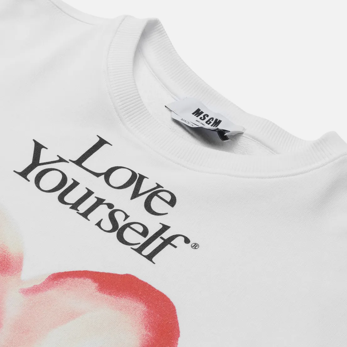 MSGM Женская толстовка Love Yourself Crew Neck