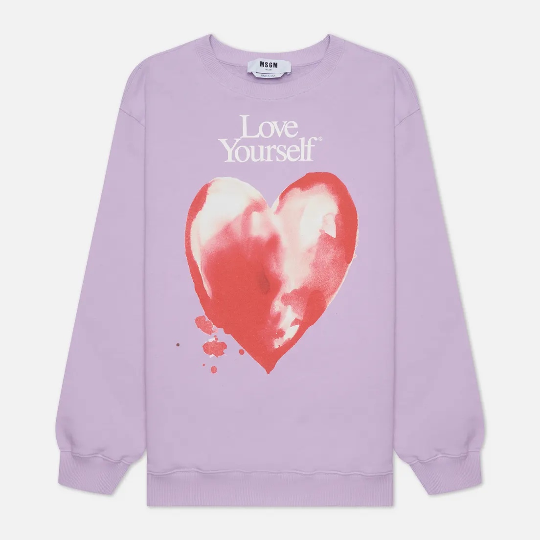 MSGM Женская толстовка Love Yourself Crew Neck