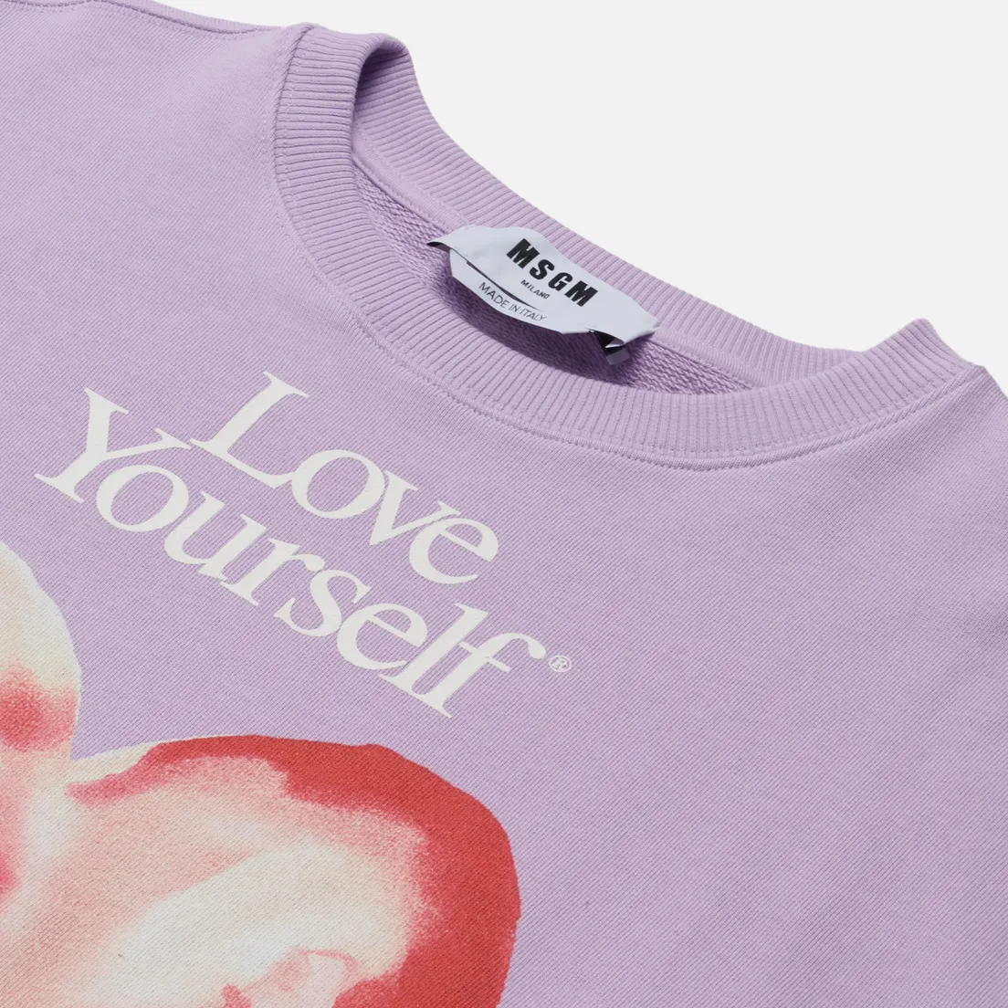 MSGM Женская толстовка Love Yourself Crew Neck