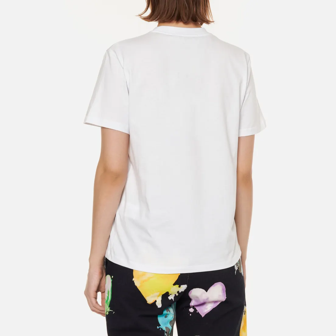 MSGM Женская футболка Cartoon Hearts Maxilogo Crew Neck