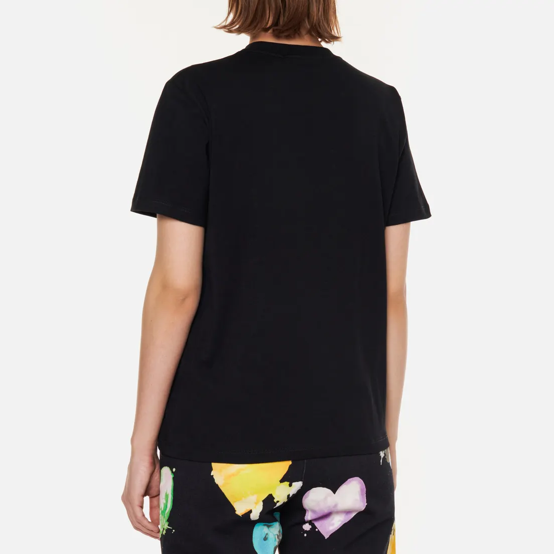 MSGM Женская футболка Cartoon Hearts Maxilogo Crew Neck