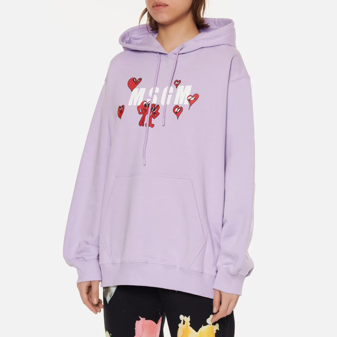 MSGM Женская толстовка Cartoon Hearts Maxilogo Hoodie
