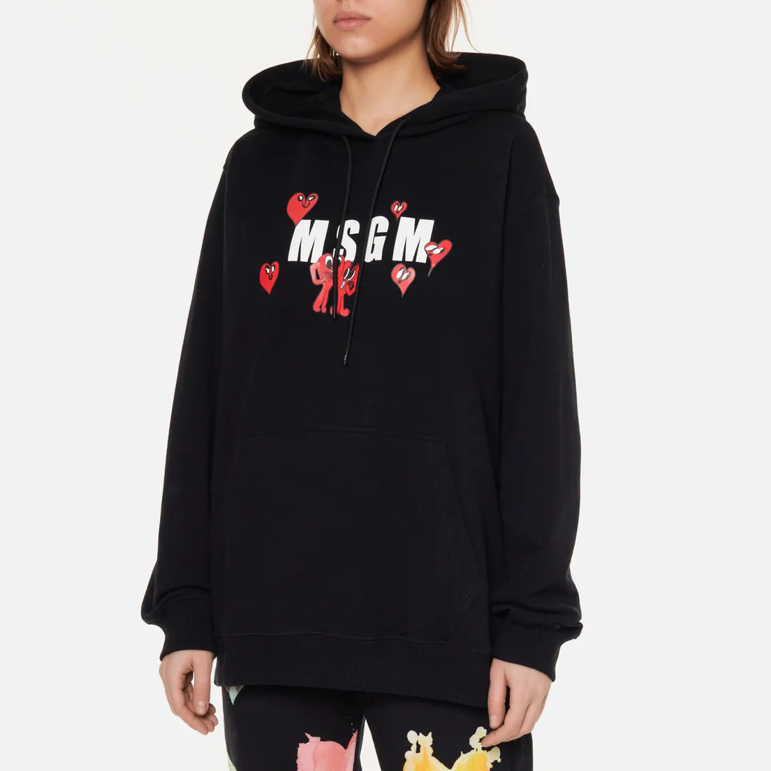 MSGM Женская толстовка Cartoon Hearts Maxilogo Hoodie