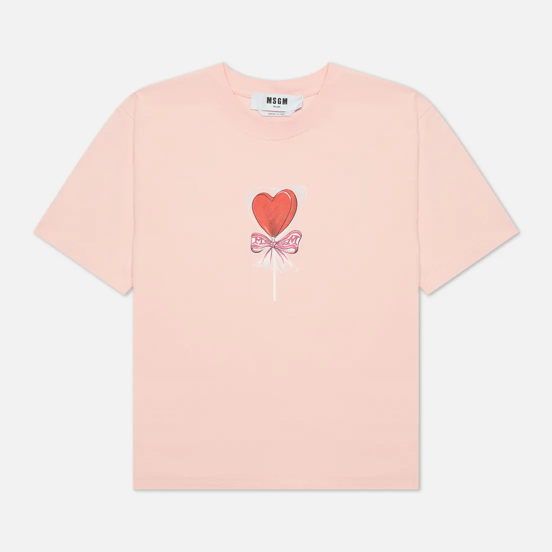MSGM Женская футболка Lollipop Heart Crew Neck