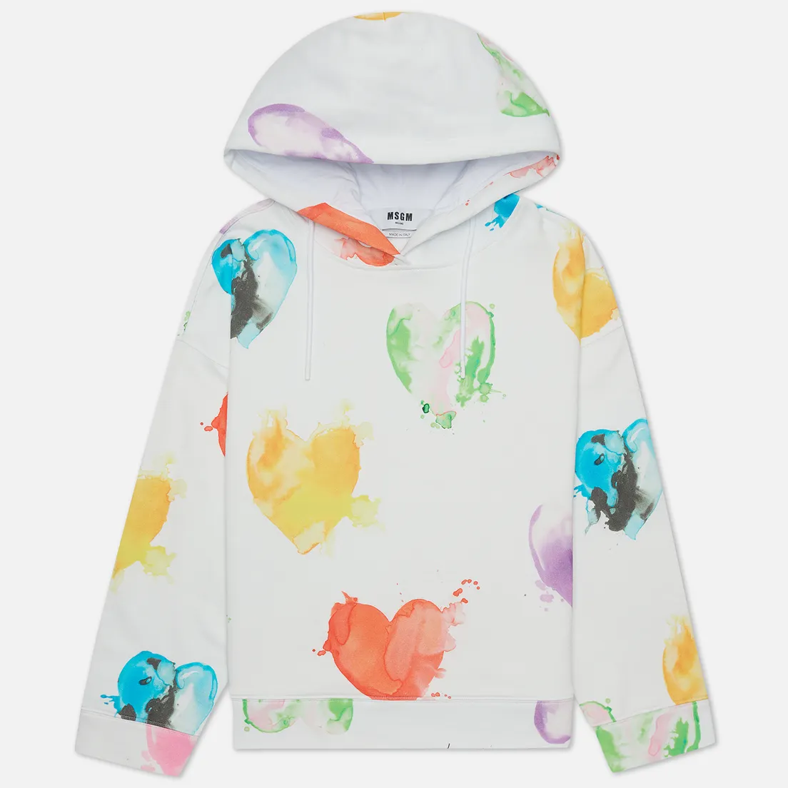 MSGM Женская толстовка Many Colorful Hearts Hoodie