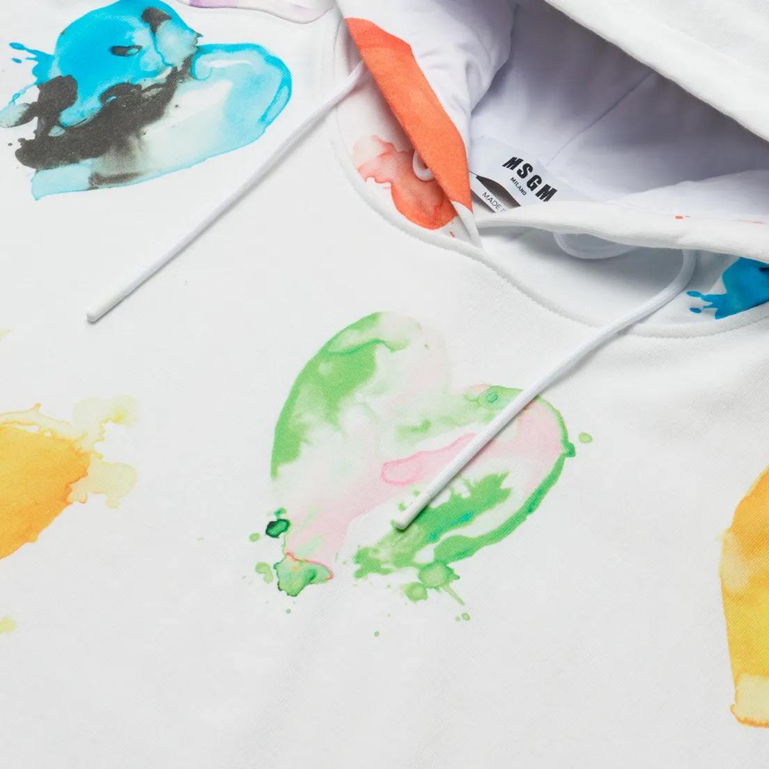 MSGM Женская толстовка Many Colorful Hearts Hoodie