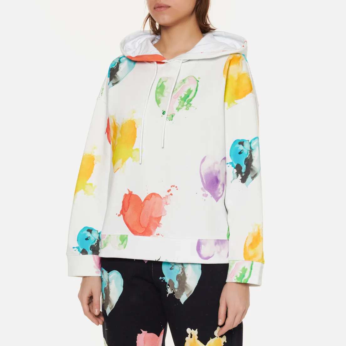 MSGM Женская толстовка Many Colorful Hearts Hoodie