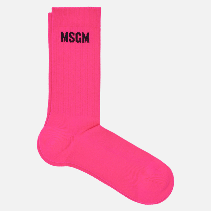 Носки MSGM, цвет розовый, размер 35-40 3241MDS03 227261 15 Micrologo Solid Colour Long - фото 1
