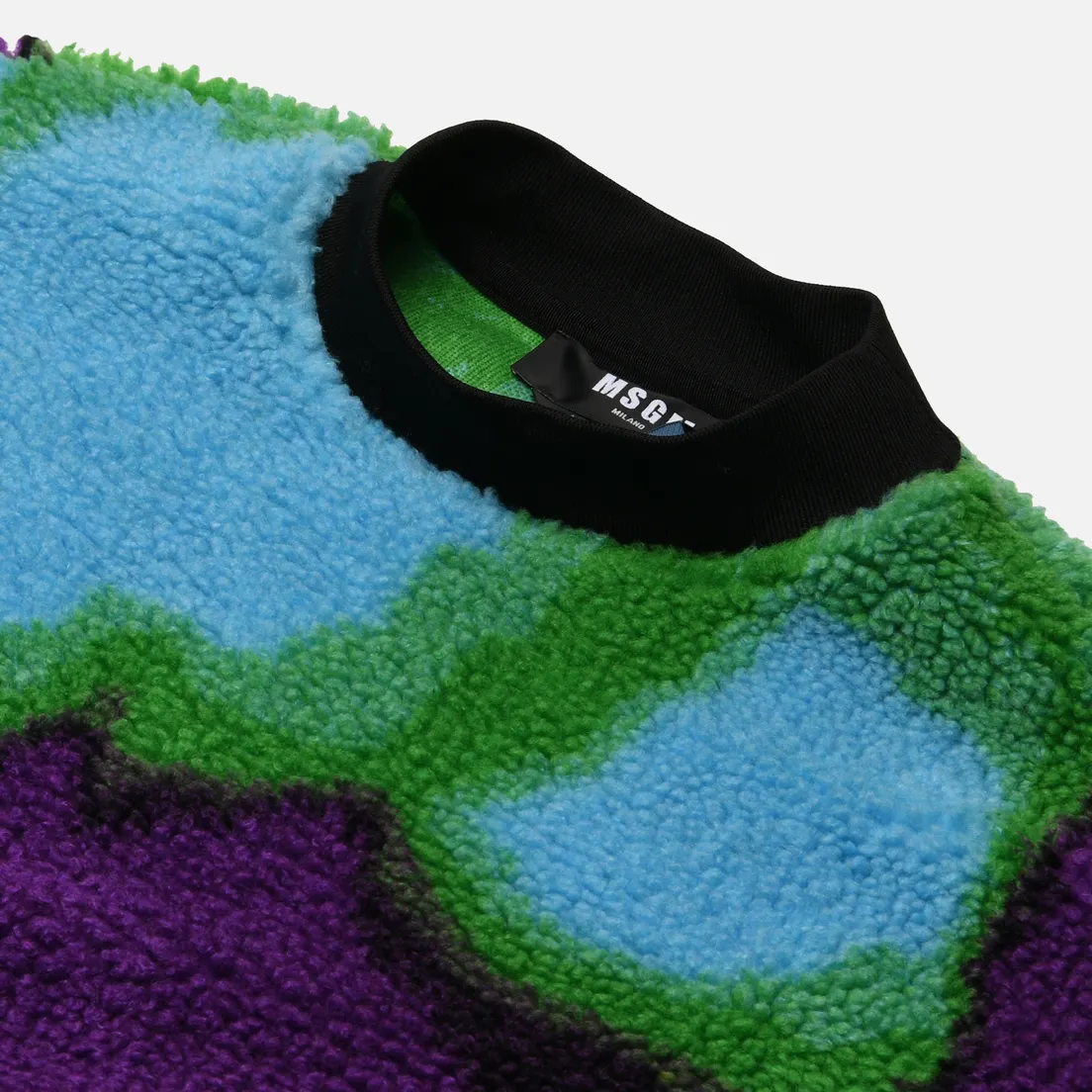 MSGM Мужская толстовка Abstract Print Sherpa Crew Neck