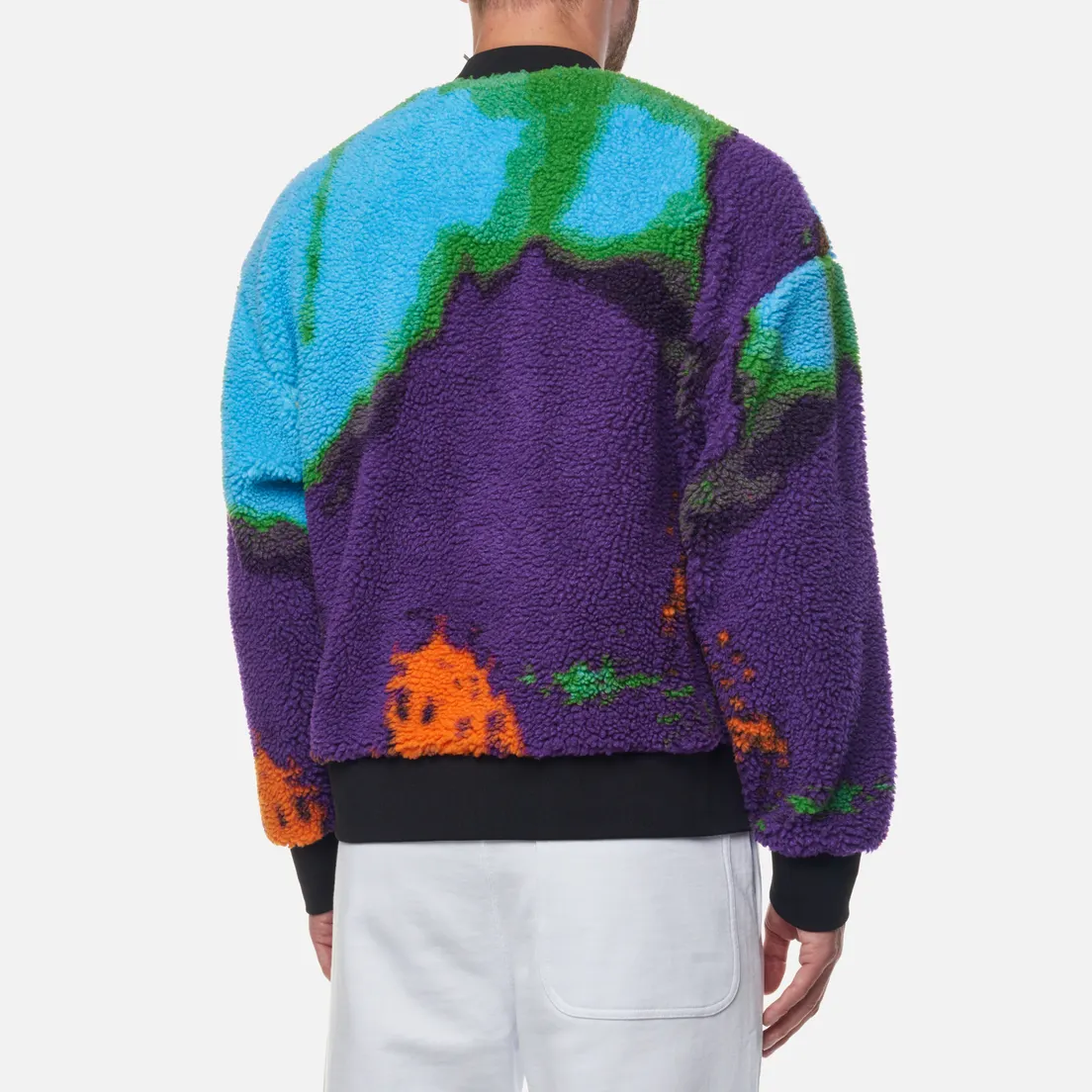 MSGM Мужская толстовка Abstract Print Sherpa Crew Neck